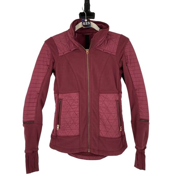 Lululemon Fleecy Keen Jacket Wine Berry Size 2 - Picture 1 of 13